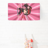 Cute anime warrior blossom girl 横断幕 (インサイチュ)