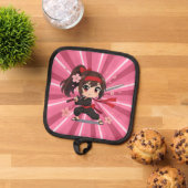 Cute anime warrior blossom girl 鍋敷き (トップダウン)