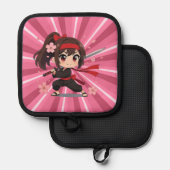 Cute anime warrior blossom girl 鍋敷き (正面/裏面)