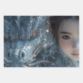 Cute Anime Wrapping Paper - Pack of 3 pages ラッピングペーパーシート (正面2)