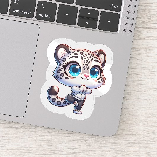 Cute Anime Yoga Sport Snow Leopard Sticker シール (詳細)