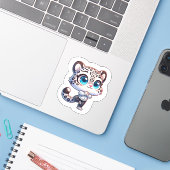 Cute Anime Yoga Sport Snow Leopard Sticker シール (ノートパソコンとiPhone)