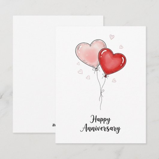 Cute Anniversary Card Personalized Couple Gift シーズンカード (正面/裏面)