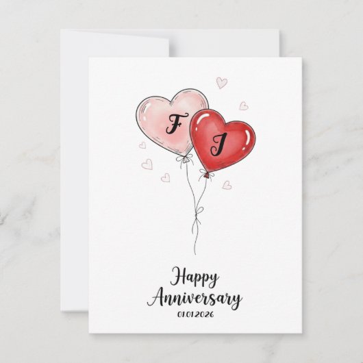 Cute Anniversary Card Personalized Couple Gift シーズンカード (正面)