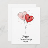 Cute Anniversary Card Personalized Couple Gift シーズンカード (正面/裏面)