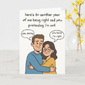 Cute Anniversary Card - You Know I'm Right カード (黄色い花)