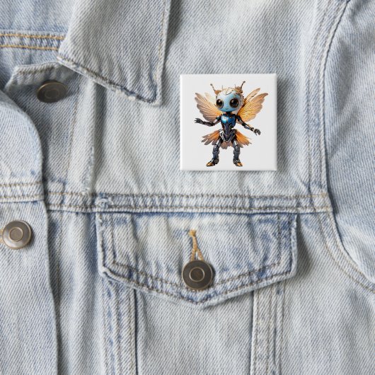 Cute Ant Girl Dancing Robot Pixie 缶バッジ (インサイチュ)