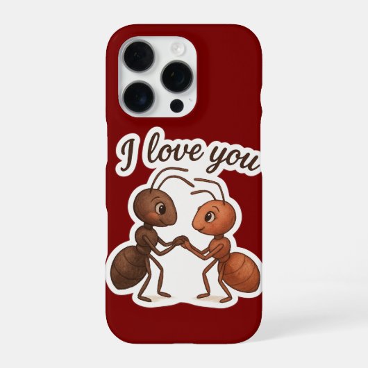 Cute Ant Love Sticker – Romantic Transparent Desig iPhoneケース (裏面)