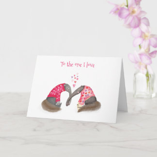 Cute anteaters in love Valentine's Day card カード