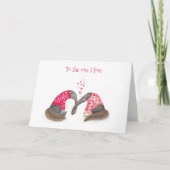 Cute anteaters in love Valentine's Day card カード (正面)
