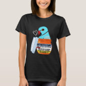 Cute Antidepressant Parrot I Blue Indian Ringneck Tシャツ (正面)