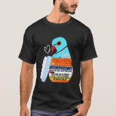 Cute Antidepressant Parrot I Blue Indian Ringneck Tシャツ (正面)