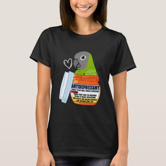 Cute Antidepressant Parrot I Dusky-headed Conure Tシャツ (正面)
