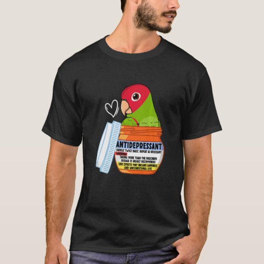 Cute Antidepressant Parrot I Red masked Conure Tシャツ (正面)