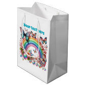 Cute any purpose butterfly party customizable ミディアムペーパーバッグ (裏面アングル)