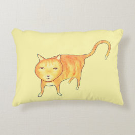 Cute Apathetic Orange Cat アクセントクッション
