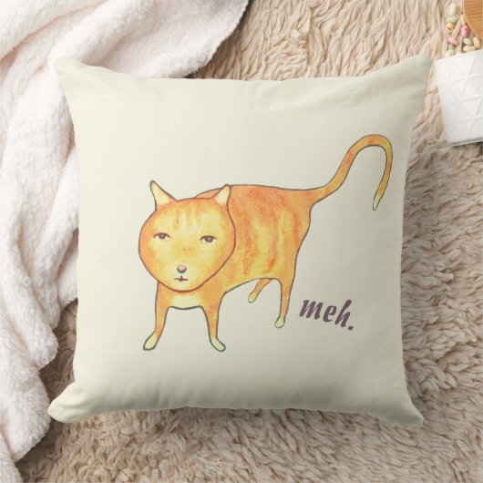 Cute Apathetic Orange Cat クッション (ブランケット)