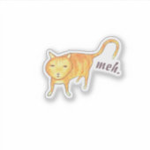 Cute Apathetic Orange Cat シール (正面)