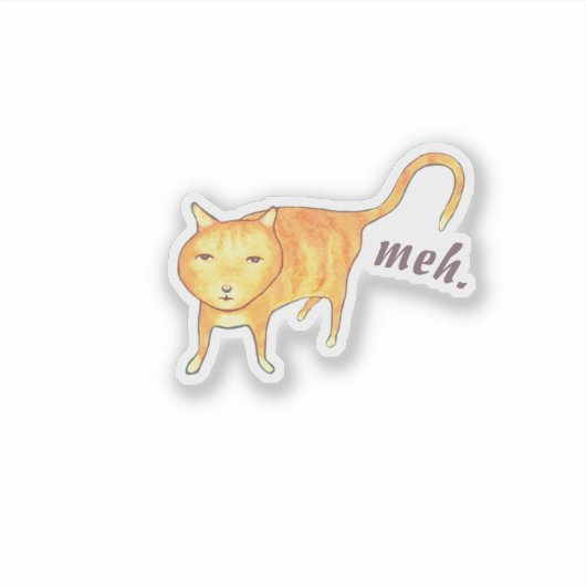 Cute Apathetic Orange Cat シール (正面)