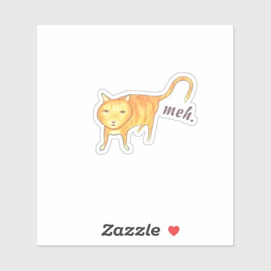 Cute Apathetic Orange Cat シール (シート)