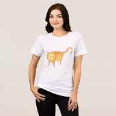 Cute Apathetic Orange Cat トライブレンドＴシャツ (正面全面)