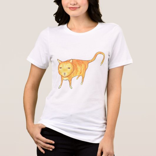 Cute Apathetic Orange Cat トライブレンドＴシャツ (正面)
