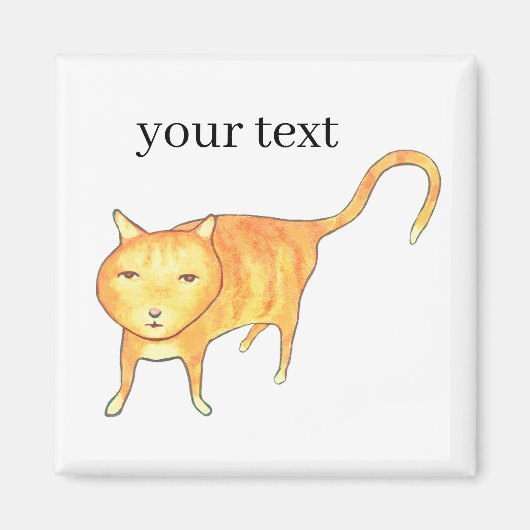 Cute Apathetic Orange Cat マグネット (正面)