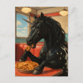 Cute Appaloosa Unicorn Eating Apple Pie ポストカード (正面)