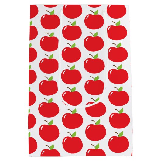 Cute Apple of Your Eyeおもしろい漫画 ミディアムペーパーバッグ (裏面)