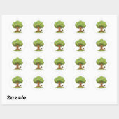 Cute Apple Tree Cartoon Illustration Sticker ラウンドシール (シート)