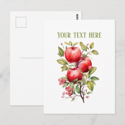 Cute apple vendors customizable ポストカード (正面/裏面)