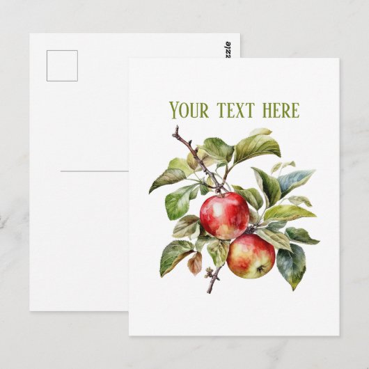 Cute apple vendors customizable ポストカード (正面/裏面)