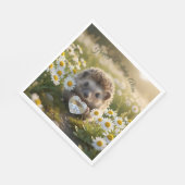 Cute April Hedgehog with Diamond Heart スタンダードランチョンナプキン (角)