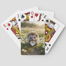 Cute April Hedgehog with Diamond Heart トランプ