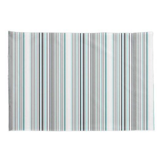 Cute aqua gray stripes 枕カバー (裏面-右)