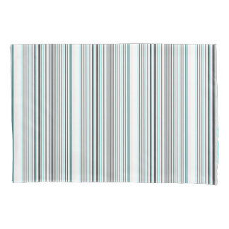 Cute aqua gray stripes 枕カバー