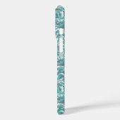 Cute aqua grey seamless floral pattern Case-Mate iPhoneケース (裏面 / 左)