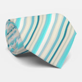 Cute aqua white stripes ネクタイ (ロール)
