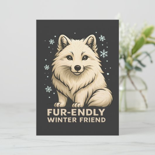 Cute Arctic Fox – “Fur-endly Winter Friend” 招待状 (スタンド正面)