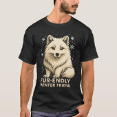 Cute Arctic Fox – “Fur-endly Winter Friend” Tシャツ (正面)