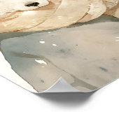 Cute Arctic Fox Nursery Wall Art Watercolor Winter ポスター (角)