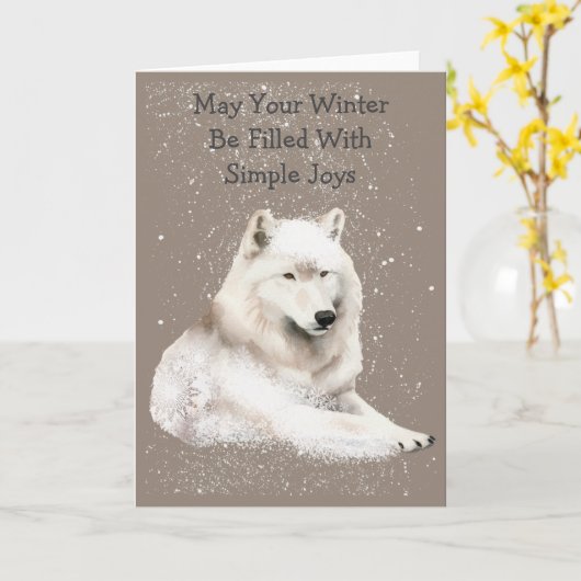Cute Arctic Pals Snowy Winter Greeting Card カード (黄色い花)
