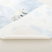 Cute arctic polar bear family シェルパブランケット (3/4)