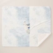 Cute arctic polar bear family シェルパブランケット (正面(横))