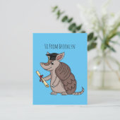 Cute armadillo with graduation cap cartoon ポストカード (スタンド正面)