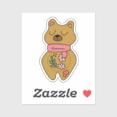 Cute Arrogant Brown Bear For Laptop and Planner シール (シート)