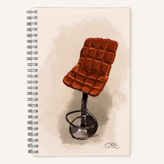 Cute artsy notebook with a chocolate chair ノートブック