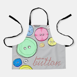 Cute as a Buttonイラストレーション エプロン