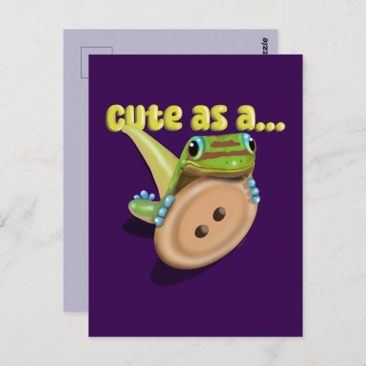 Cute as a Button — GECKO ポストカード (正面/裏面)