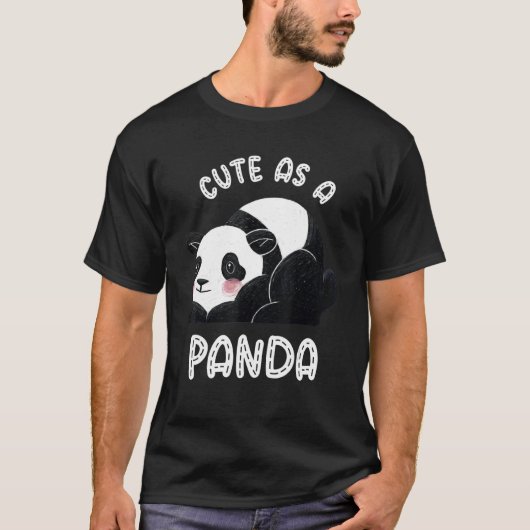 Cute As A Panda Wild Panda Bamboo Tシャツ (正面)